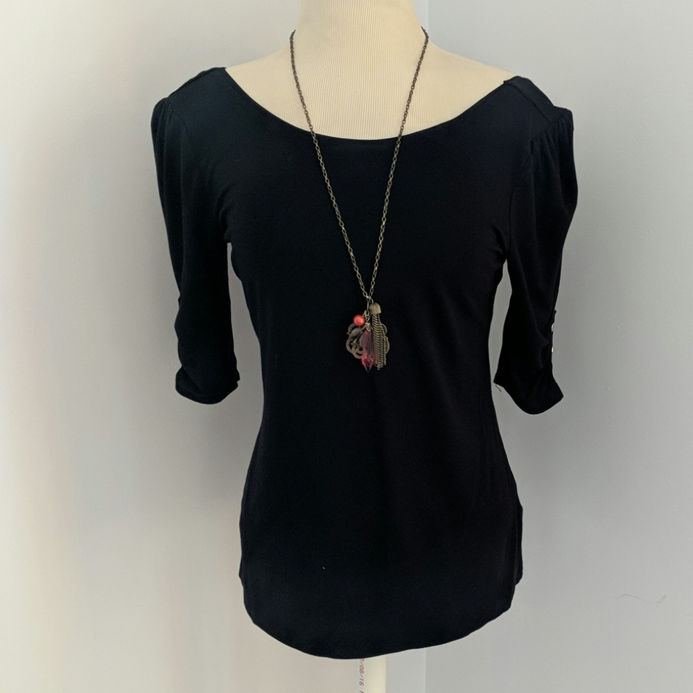 Black scoop neck shirt new without tags
